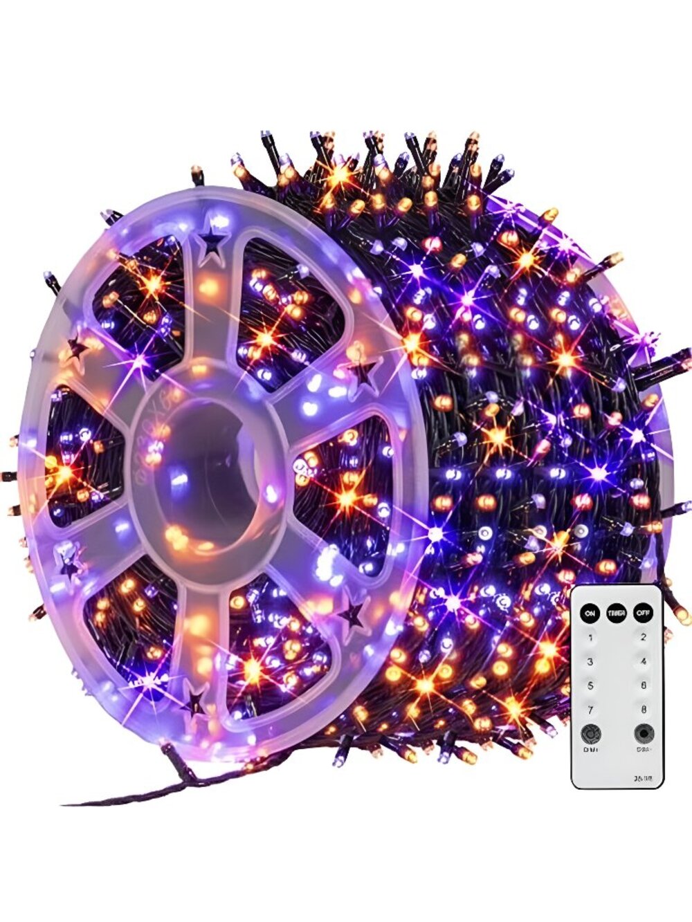 Halloween Lights, 600 LED 196FT Halloween String Lights Plug-in with 8 Modes